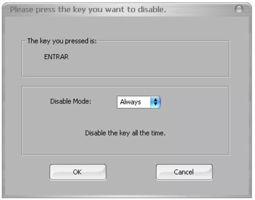 Key enable. Simple disable Key.